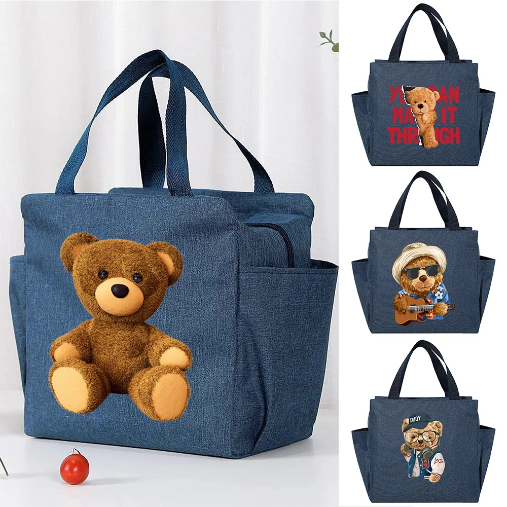 Travel Picnic Food Storage Handbag Arge Capacity Cooler Bag Portable Zipper Thermal Lunch Bags for Women Lunch Box Bear Print
Travel Picnic Food Storage Handbag Arge Capacity Cooler Bag Portable Zipper Thermal Lunch Bags for Women Lunch Box Bear Print