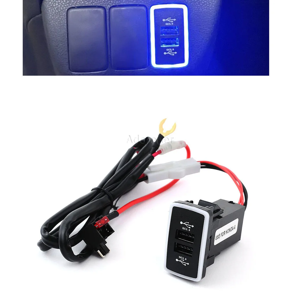 Автомобильное зарядное устройство с двумя USB-портами, 12 В, для Honda Fit 2008-2013 
Автомобильное зарядное устройство с двумя USB-портами, 12 В, для Honda Fit 2008-2013