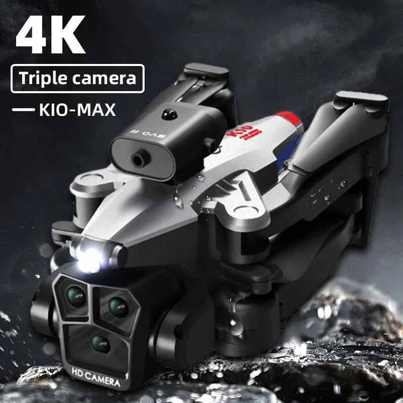 

Three Camera Hd 4K Drone K10 Max Dron Rc Quadcopter Wifi Fpv Drones Obstacle Avoidance Remote Control Aircraft Helicopter Toys