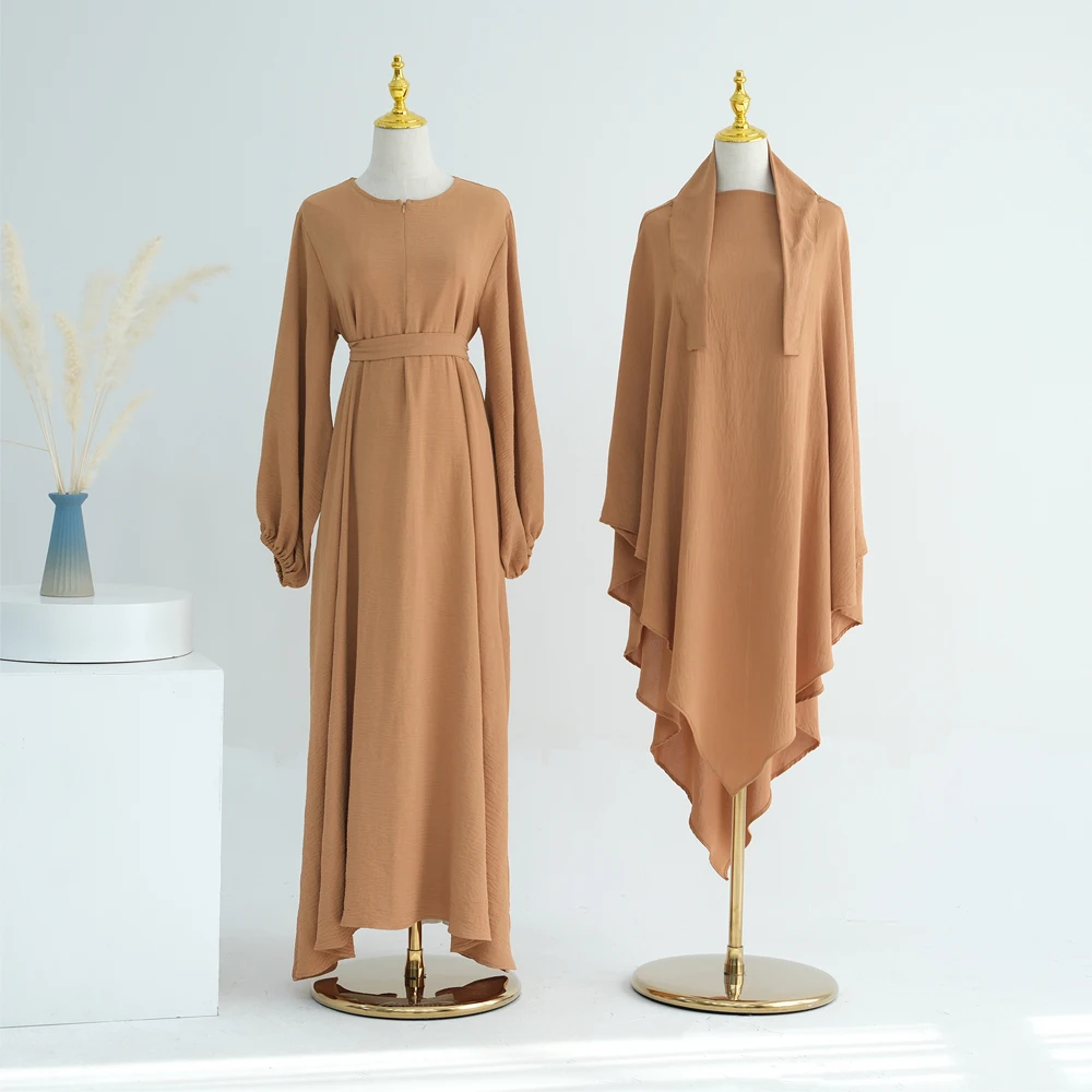 

Khimar Abaya Set Islamic Praying Clothes for Women Muslim Dubai Turkish Modesty Long Dress + Instant Hijab Scarf Ramadan Eid