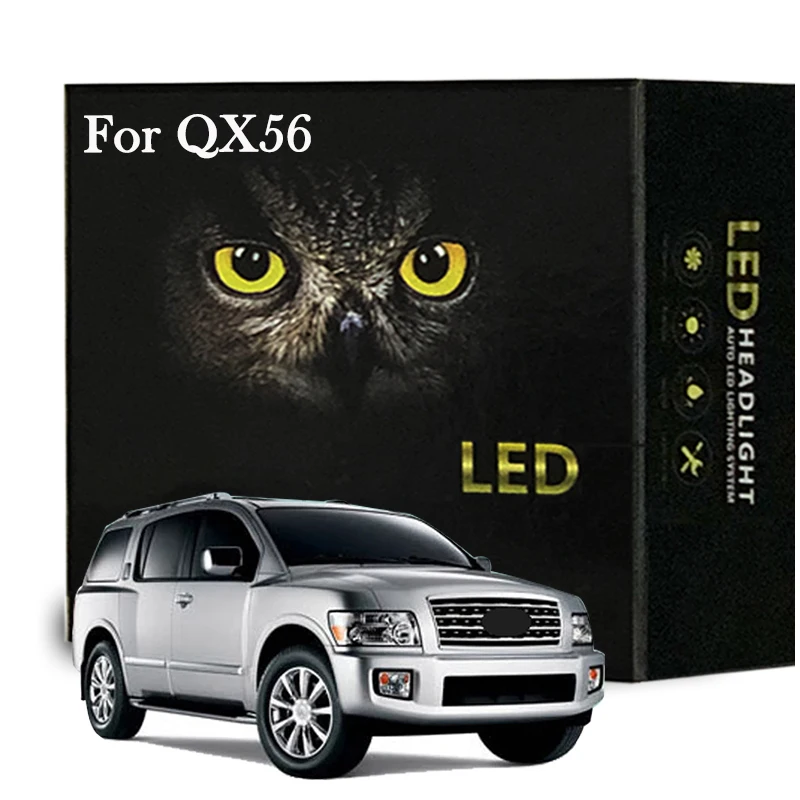 

Led Interior Light Kit For Infiniti QX56 2004 2005 2006 2007 2008 2009 2010 2011 2012 2013 Dome Map License Plate Canbus
