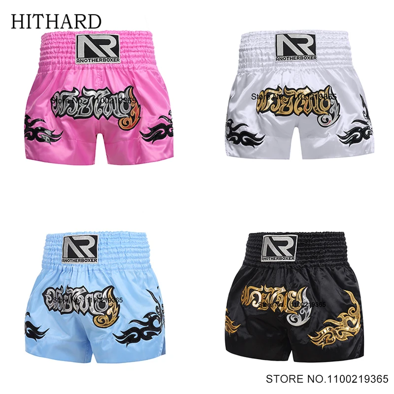 

Muay Thai Shorts Women Men Child Boxing Shorts 2024 New Embroidery Martial Arts Cage Fight Grappling Kickboxing Training Shorts