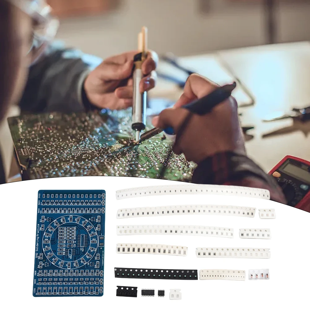1 Set Soldering Practice SMD Circuit Board LED Electronics Project DIY Kit SMT PCB Rotating Water Lamp Welding Practice Board
1 Set Soldering Practice SMD Circuit Board LED Electronics Project DIY Kit SMT PCB Rotating Water Lamp Welding Practice Board