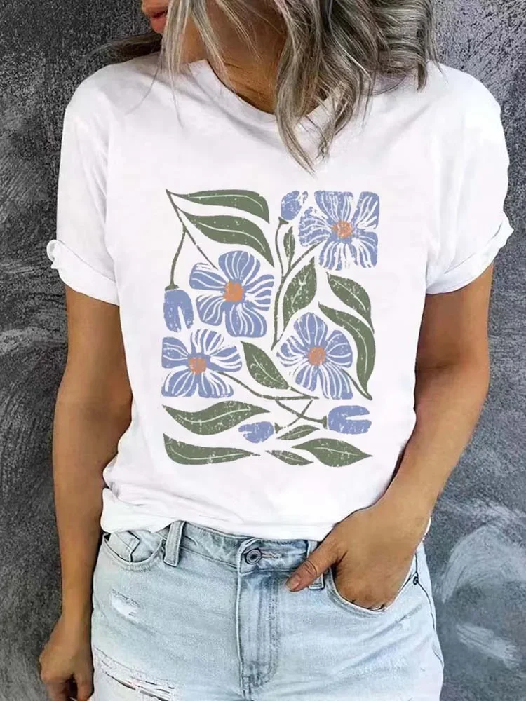 Printed Flower Pattern Cute and Fashionable Women's Casual O-Neck Women's T-Shirt Clothing Women's Short Sleeved Printed T-Shirt 
Printed Flower Pattern Cute and Fashionable Women's Casual O-Neck Women's T-Shirt Clothing Women's Short Sleeved Printed T-Shirt