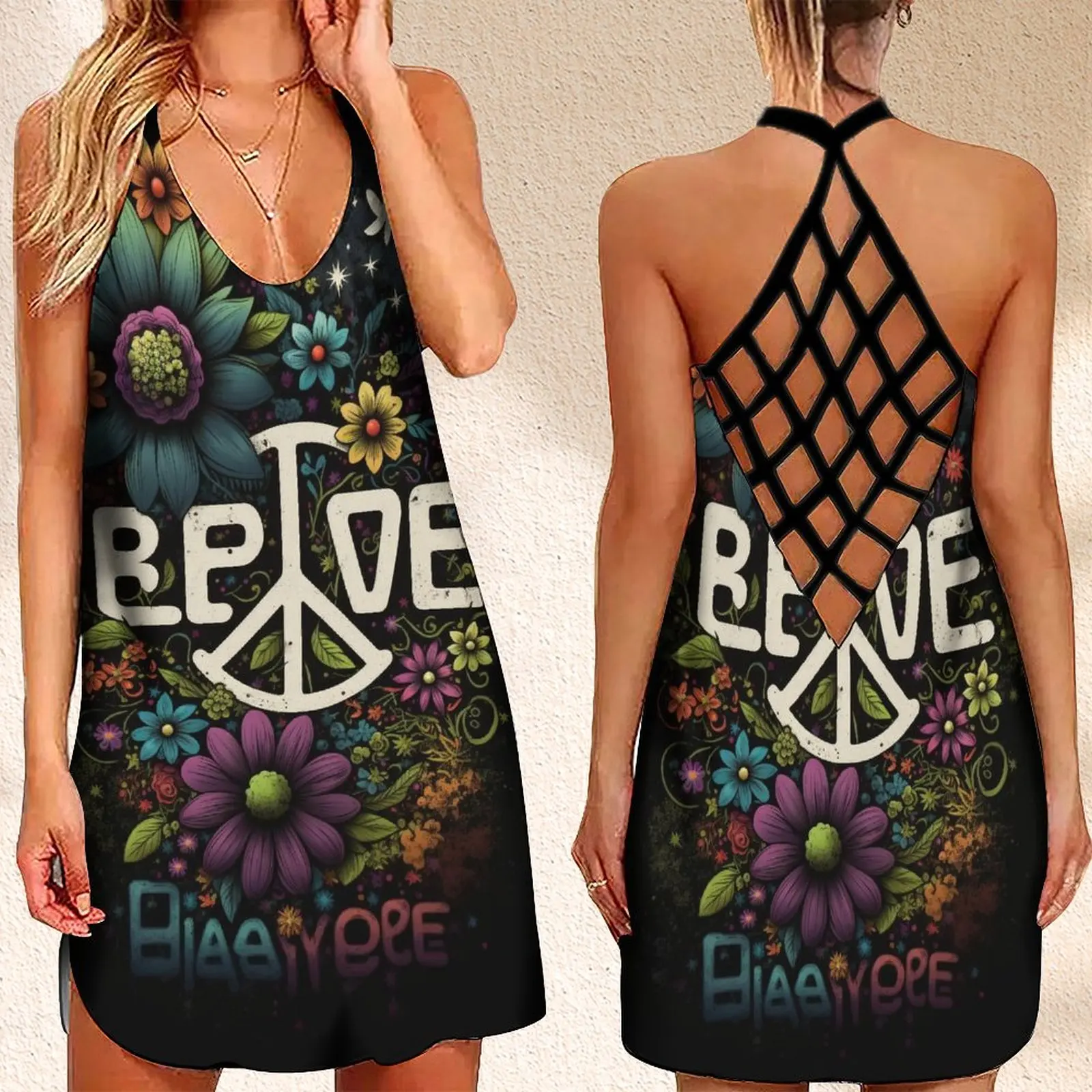 Summer Women's Criss Cross Backless Sleeveless Dress ElegantDresses For Women Flowers LeavesPrint Women's Dress
Summer Women's Criss Cross Backless Sleeveless Dress ElegantDresses For Women Flowers LeavesPrint Women's Dress