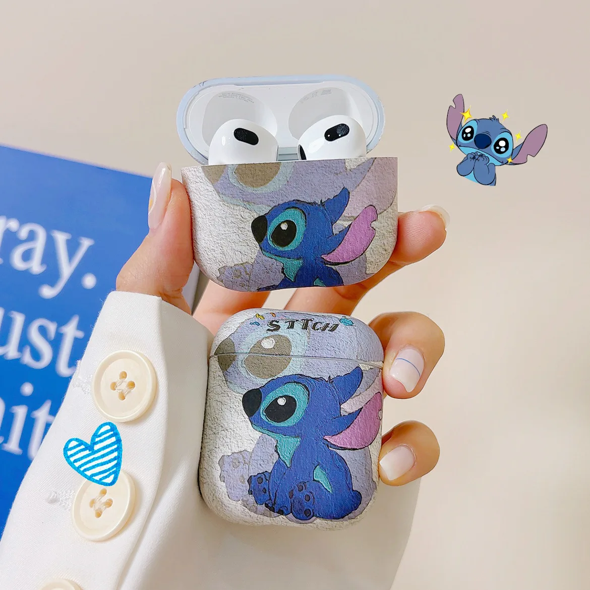 

Cute Disney Stitch Headphone Case For Airpods 1 2 3 Earphone Coque Soft TPU Earphone Case For Apple Airpod Pro 2nd