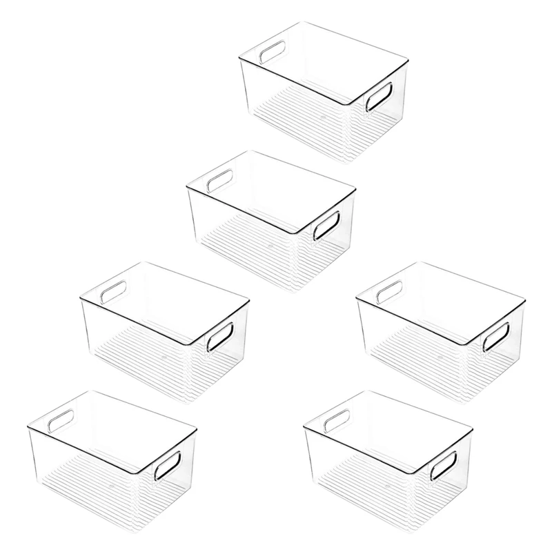 6Pcs Plastic Kitchen Pantry Cabinet,Refrigerator Or Freezer Food Or Book Storage Bins With Handles-Organizer For Snacks
6Pcs Plastic Kitchen Pantry Cabinet,Refrigerator Or Freezer Food Or Book Storage Bins With Handles-Organizer For Snacks