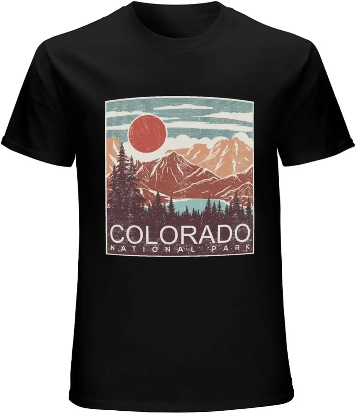 Классические Приключения Колорадо, Винтажная футболка с круглым вырезом и коротким рукавом 
Классические Приключения Колорадо, Винтажная футболка с круглым вырезом и коротким рукавом