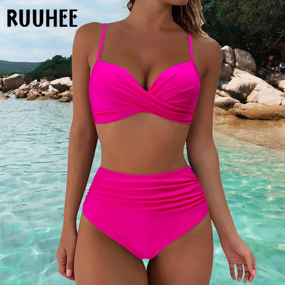 RUUHEE High Waist Bikini 2023 Woman Solid Swimsuit Women Swimwear Bathing Suit Padded Push Up Ruched Swimsuit Women Bikini Set
RUUHEE High Waist Bikini 2023 Woman Solid Swimsuit Women Swimwear Bathing Suit Padded Push Up Ruched Swimsuit Women Bikini Set