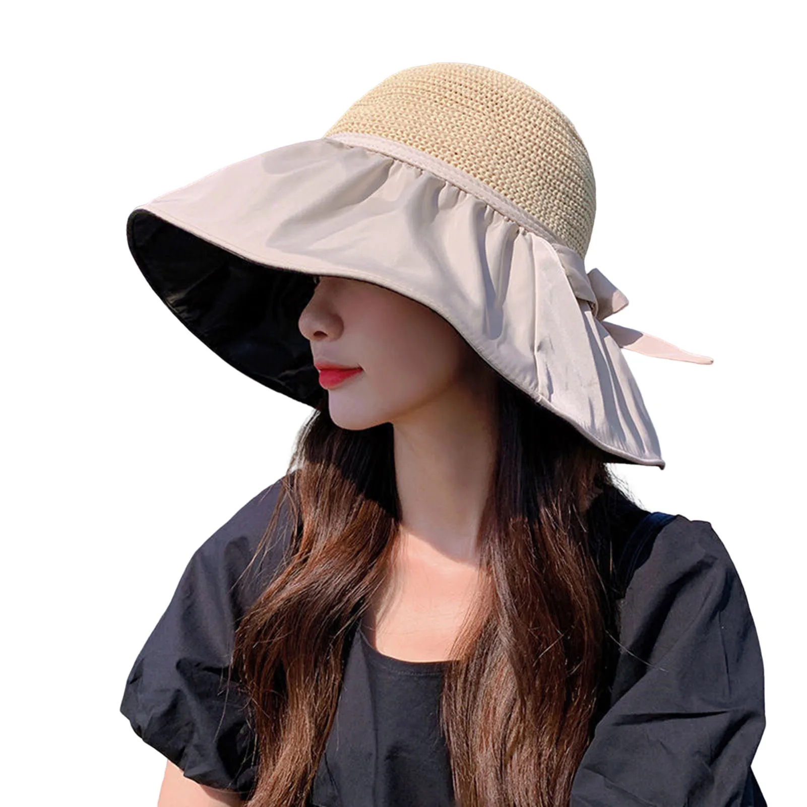 Women's Straw Sun Hat Windproof Anti-UV Sunshade Soft Wide Brim Cap for Summer Spring Fall Beach
Women's Straw Sun Hat Windproof Anti-UV Sunshade Soft Wide Brim Cap for Summer Spring Fall Beach