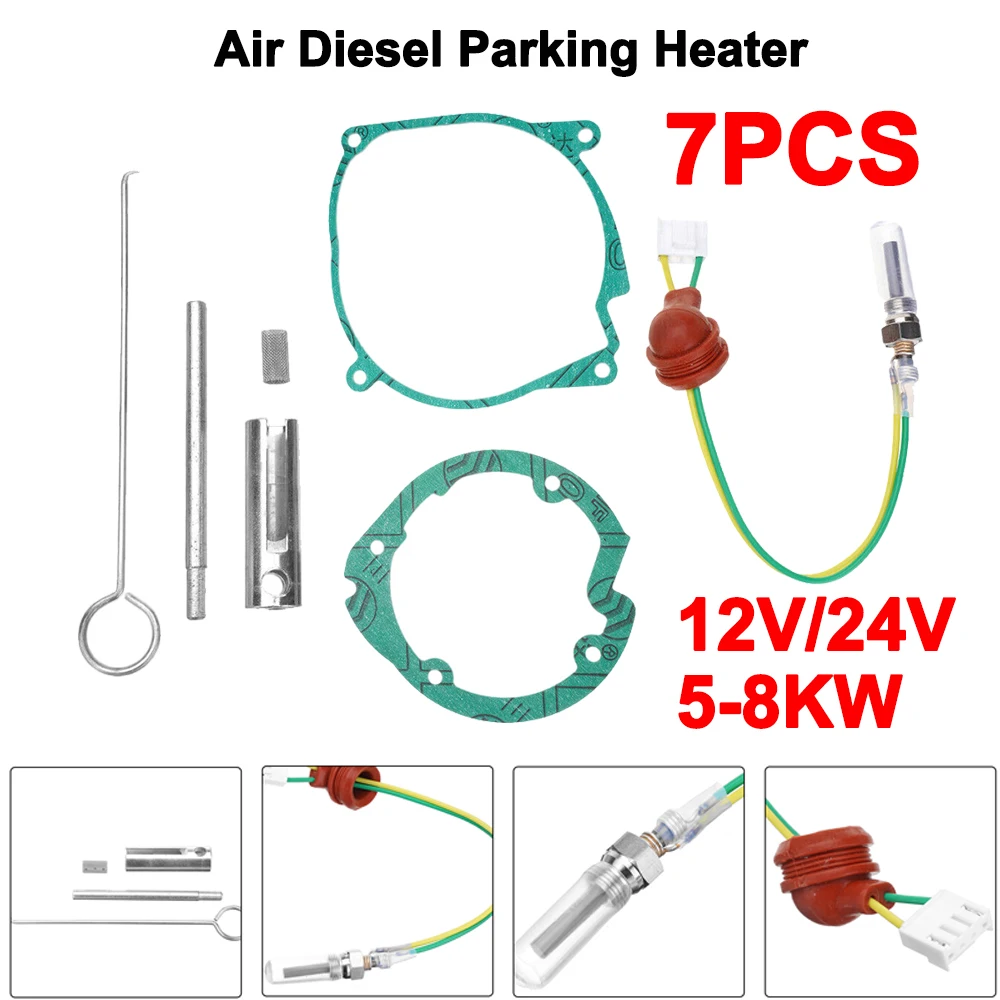 7PCS 12V/24V 5-8KW Air Diesel Parking Heater Glow Plug Ceramic Pin Wrench Gasket For Eberspacher Webasto Heater Accessories
7PCS 12V/24V 5-8KW Air Diesel Parking Heater Glow Plug Ceramic Pin Wrench Gasket For Eberspacher Webasto Heater Accessories