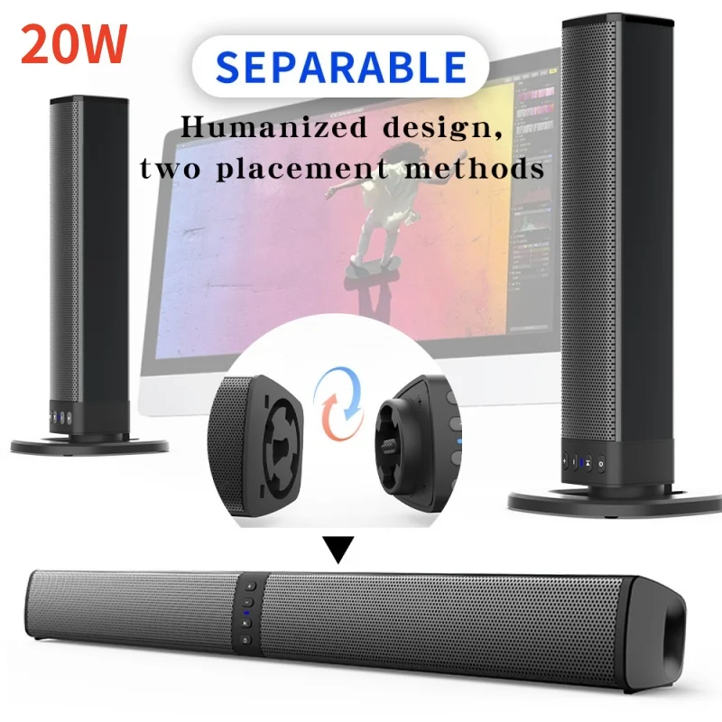 

BS36 TV Echo Wall Wireless Bluetooth Sound Bar Home Multi functional Folding 3D Stereo Surround Suitable for Computers FM/TWS/TF