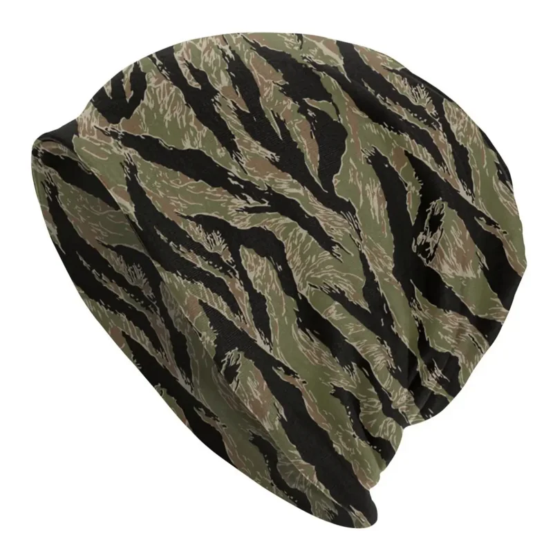 

Tiger Stripe Camo Winter Bonnet Femme Slouchy Beanie Hat Military Tactical Camouflage Ski Skullies Beanies Caps for Men Women