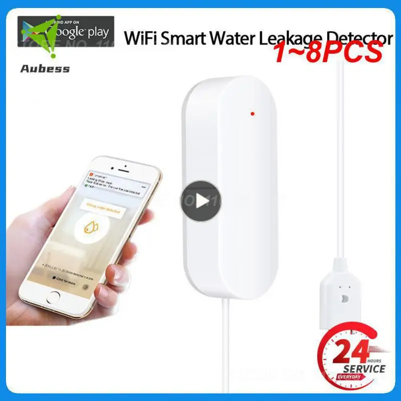 

1~8PCS WIFI Tuya Smart Water Leak Sensor Detector Alarm Flood Water Leakage Sensor Compatible With Smart Life Home
