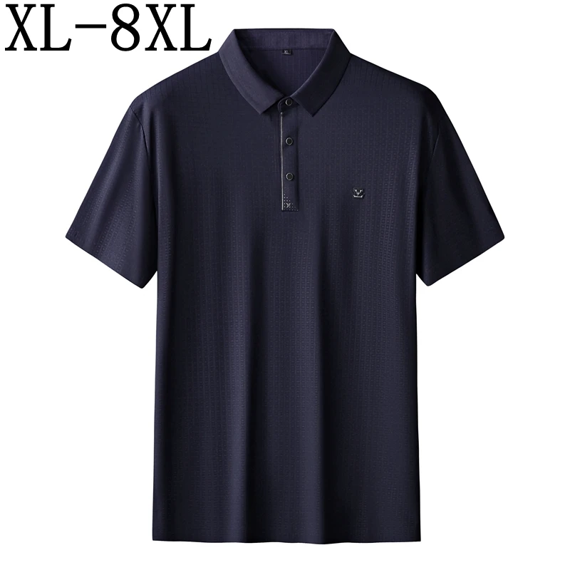 

8XL 7XL 6XL 2024 New Summer High End Business Polo Shirt Men Short Sleeve Lapel Mens Polos Shirts Casual Breathable Polo Homme
