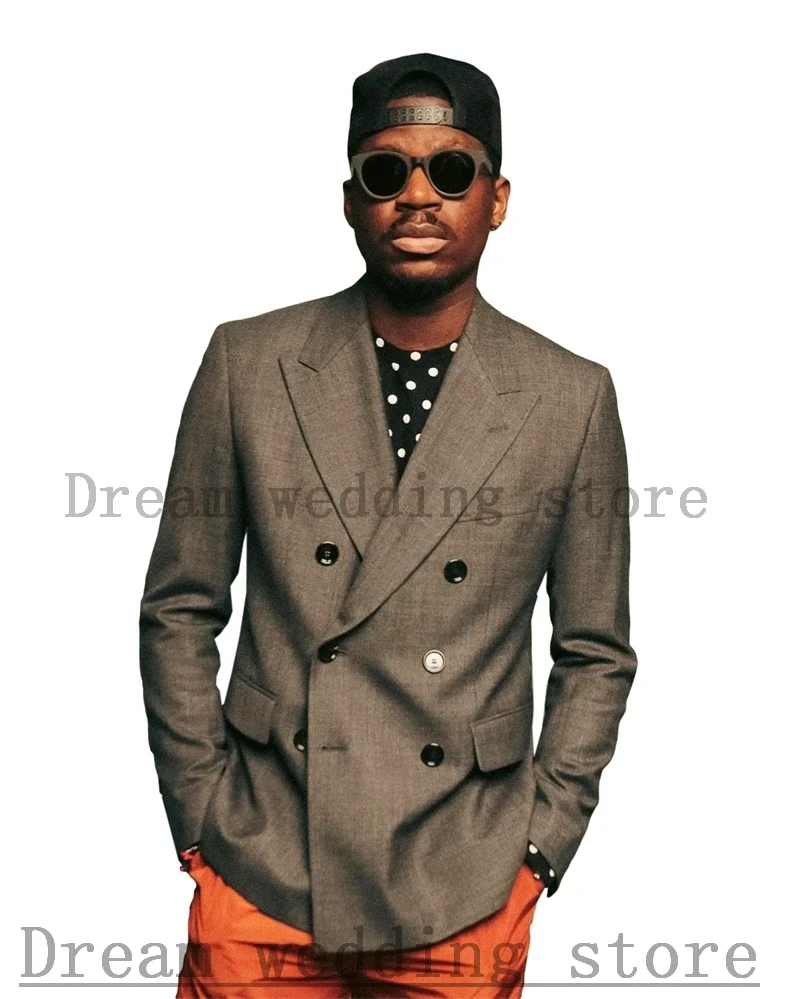 Men Suits Set 2 Pcs Grey Blazer+Orange Fashion Tuxedo Casual Streetwear Double Breasted Custom Made Party Jacket costume homme
Men Suits Set 2 Pcs Grey Blazer+Orange Fashion Tuxedo Casual Streetwear Double Breasted Custom Made Party Jacket costume homme