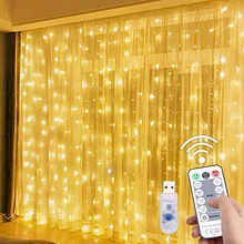 3M LED Curtain String Light 8 Modes Remote Control USB Wedding Garland Curtain Lamp Holiday for Bedroom Party Decoration
3M LED Curtain String Light 8 Modes Remote Control USB Wedding Garland Curtain Lamp Holiday for Bedroom Party Decoration
