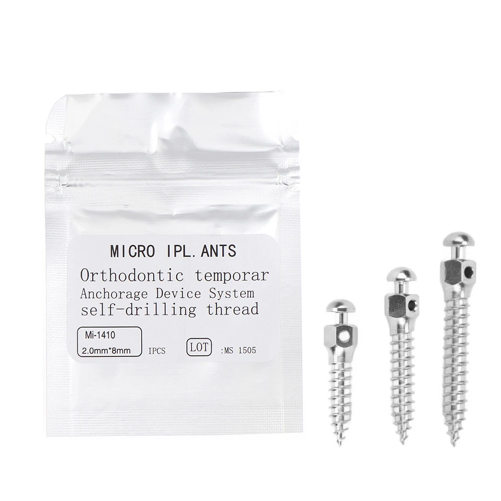 

2Pcs Dental Orthodontic Implant Micro Mini Screw Self Drilling Root Canal Plated Anchor Pin Core Titanium Alloy Screw Post Tools