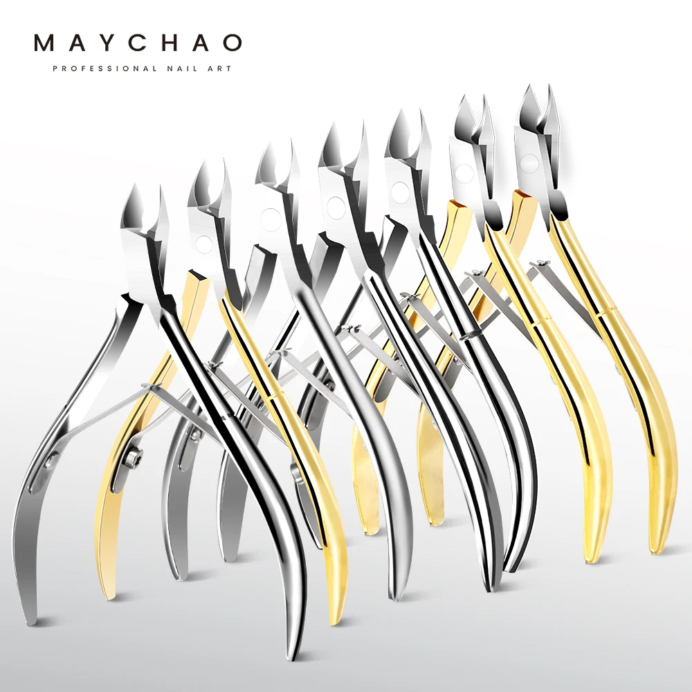 

MAYCHAO Nail Cuticle Nipper Manicure Scissors Stainless Steel Tweezer Clipper Dead Skin Remover Scissor Pusher Tool Trimmer