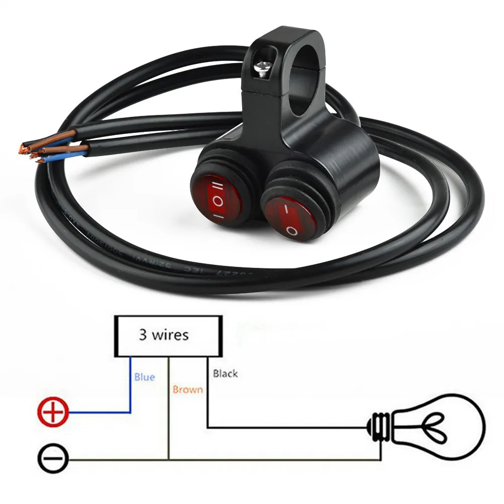 2 Way Motorcycle switch 7/8" DC 12V Headlight On/off Refit Waterproof ATV Aluminum Alloy Handlebar Red Light New
2 Way Motorcycle switch 7/8" DC 12V Headlight On/off Refit Waterproof ATV Aluminum Alloy Handlebar Red Light New