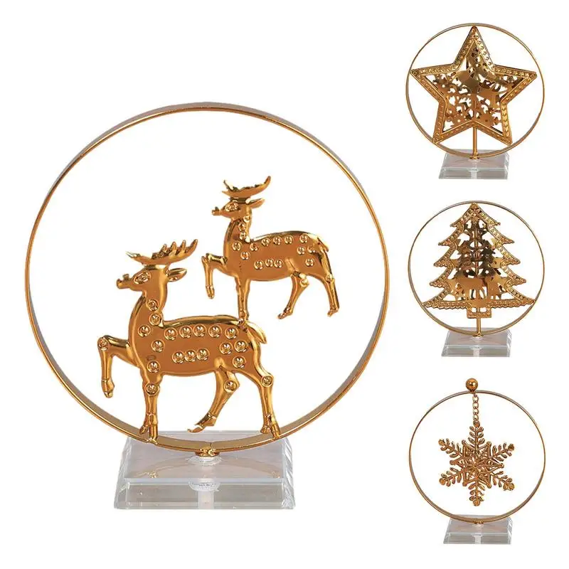 

Metal Christmas Ornaments For Tabletop Reindeer Stand Ornament For Christmas Ornament For Living Room Home DIY Decoration