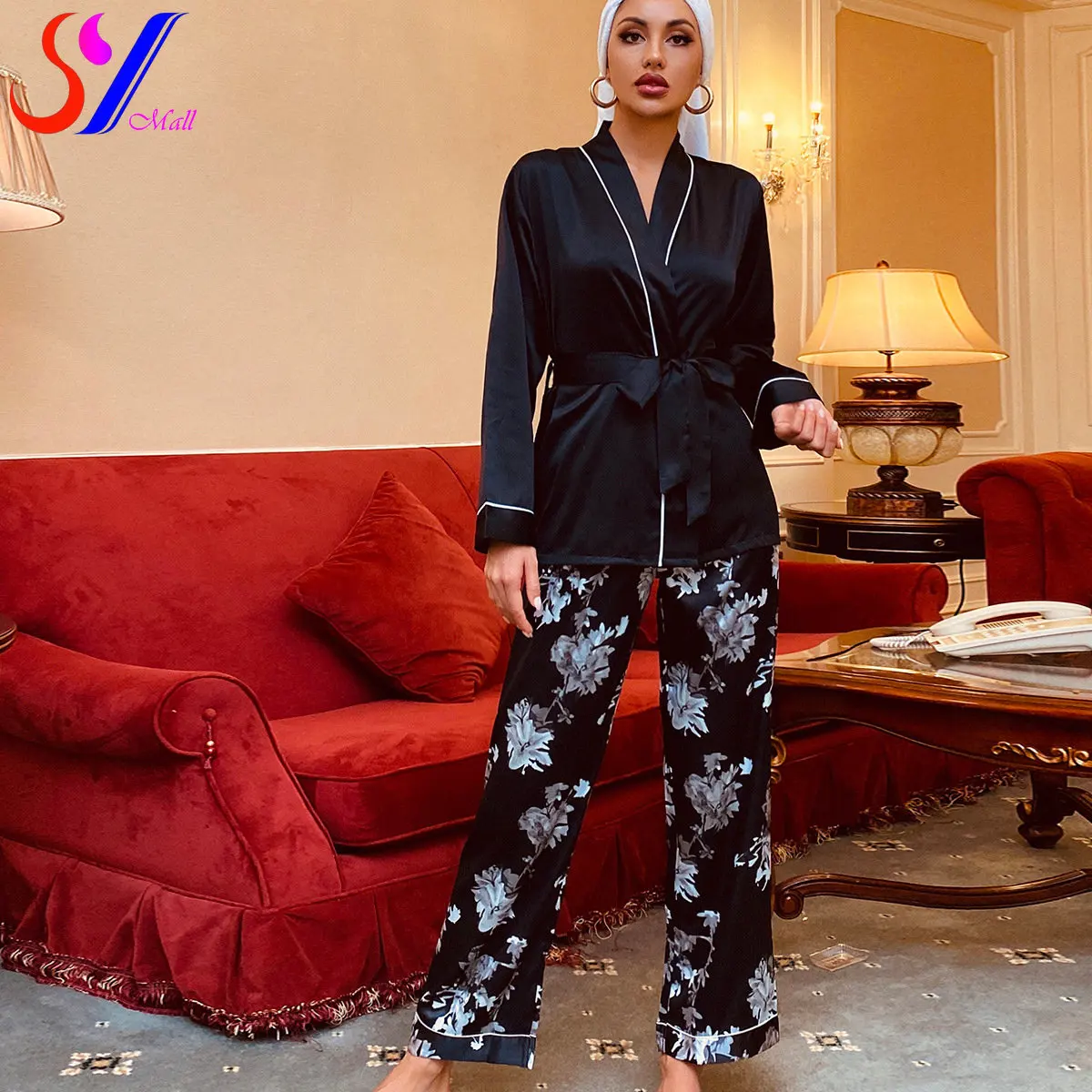 Women Sleepwear Faux Silk Satin Pajamas Set Long Sleeve Sleepwear Autumn Pajamas Suit Female Homewear 2 Piece A Set
Women Sleepwear Faux Silk Satin Pajamas Set Long Sleeve Sleepwear Autumn Pajamas Suit Female Homewear 2 Piece A Set
