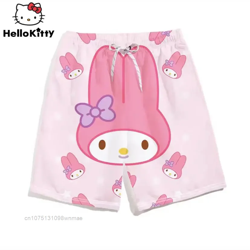

Sanrio Hello Kitty Loose Beach Shorts Y2k Cute Kuromi Melody Summer Pants for Men & Women Thin Trendy Basketball Sports Shorts