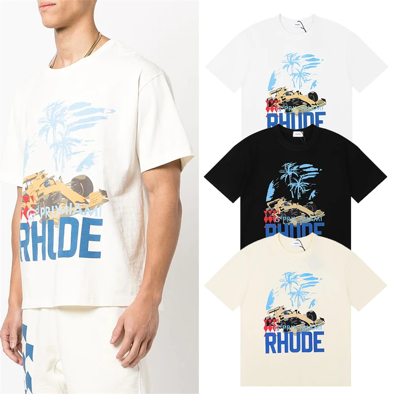 High Quality Rhude T Shirts Men Women Casual Couple Tees Racing Print T Shirt Short Sleeve With Tags Kanye West
High Quality Rhude T Shirts Men Women Casual Couple Tees Racing Print T Shirt Short Sleeve With Tags Kanye West