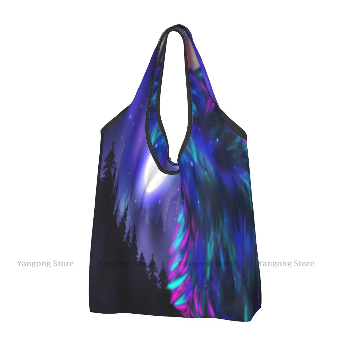 Folding Bag Northern Imagery Aurora Borealis Wolf Forest Starry Night Reusable Shoulder Handbag for Travel Grocery Pocket Tote
Folding Bag Northern Imagery Aurora Borealis Wolf Forest Starry Night Reusable Shoulder Handbag for Travel Grocery Pocket Tote