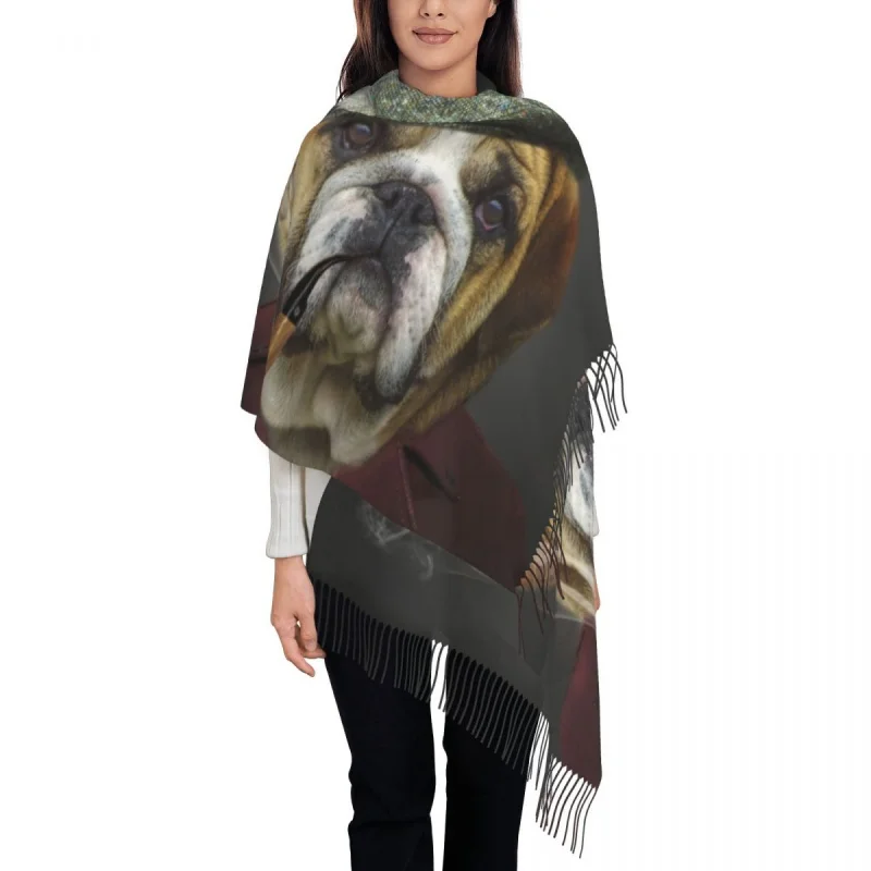 Cute English Bulldog Scarf Wrap Women Long Winter Warm Tassel Shawl Unisex Pets Doggo Dogy Funny Puppy Scarves
Cute English Bulldog Scarf Wrap Women Long Winter Warm Tassel Shawl Unisex Pets Doggo Dogy Funny Puppy Scarves