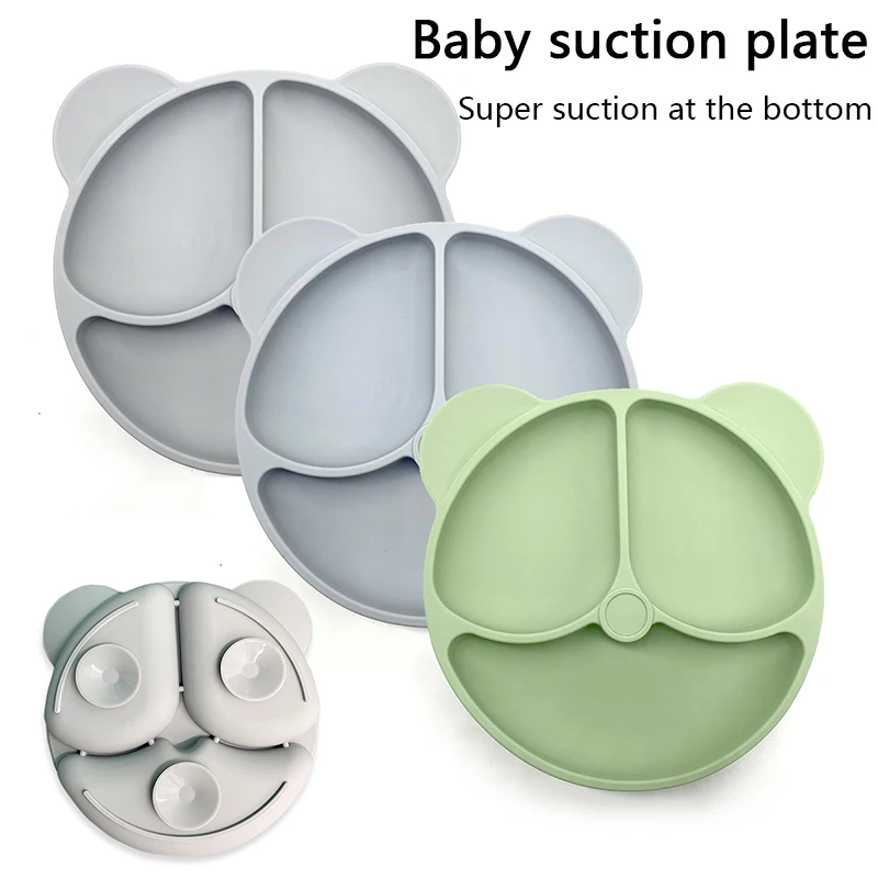 

Baby Dishes Silicone Suction Plate BPA Free Non-Slip Infant Safe Sucker Dinnerware Toddler Training Tableware Kids Feeding Bowls