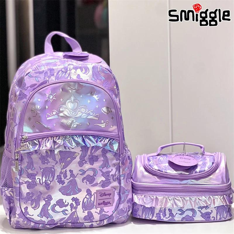 

2024 New Disney Australian Smiggle Crown Princess Children'S School Bag Stationery Pen Box Lunch Bag Backpack Student Gift
