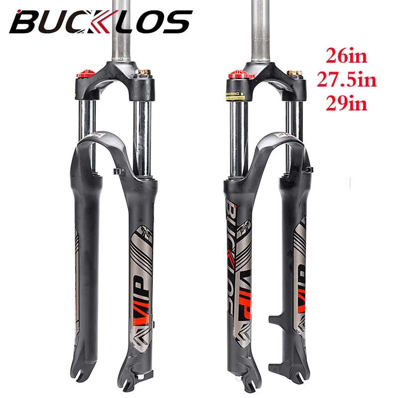 

BUCKLOS MTB Suspension Fork 26 27.5 29 Bicycle Straight Tube Fork With Quick Release Lockout Preload Adjustment Bike Part