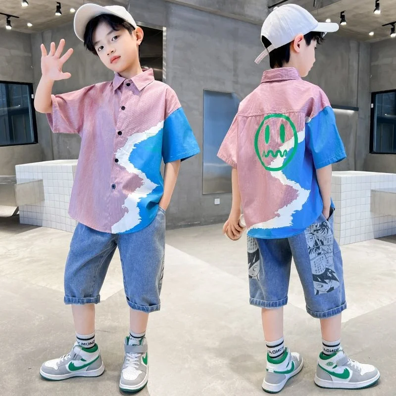 2023 Summer New Boys' suit Middle and Big Children's Explosive Street Trend student Sports Thin Short Sleeve Two Piece
2023 Summer New Boys' suit Middle and Big Children's Explosive Street Trend student Sports Thin Short Sleeve Two Piece
