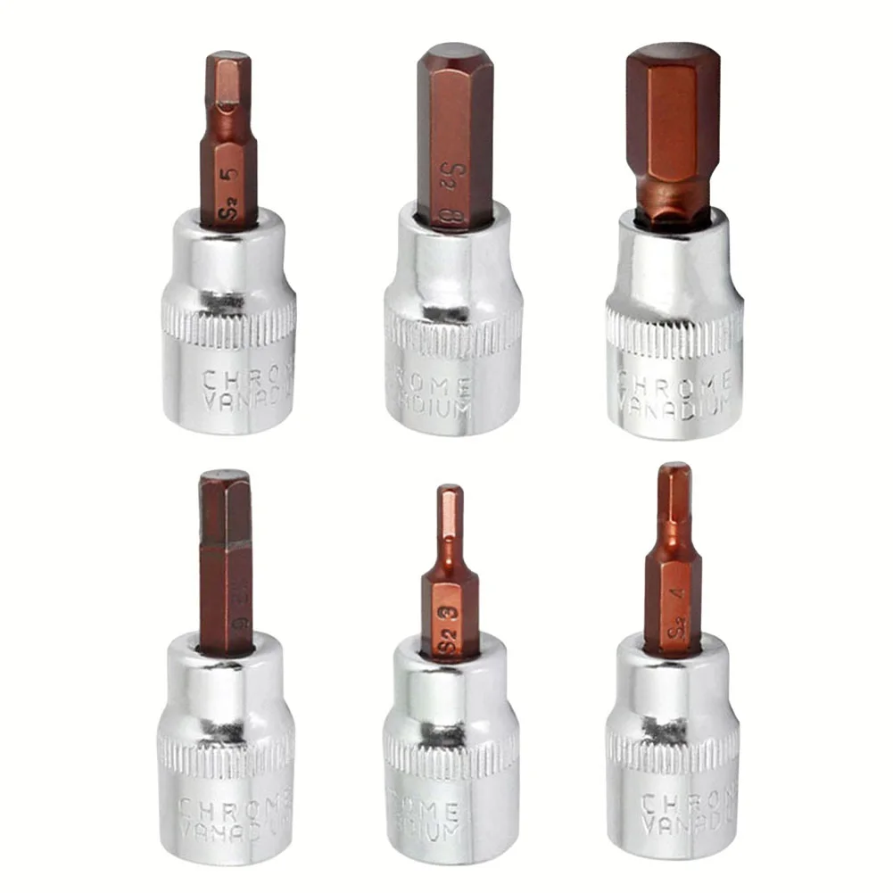 6pcs 3/8'' Inch Drive Hex Socket Bit Set H3-H10 Wrench Head Hex Screwdriver Bits Socket Tool Nut Removing Spanner Bit Hand Tools
6pcs 3/8'' Inch Drive Hex Socket Bit Set H3-H10 Wrench Head Hex Screwdriver Bits Socket Tool Nut Removing Spanner Bit Hand Tools