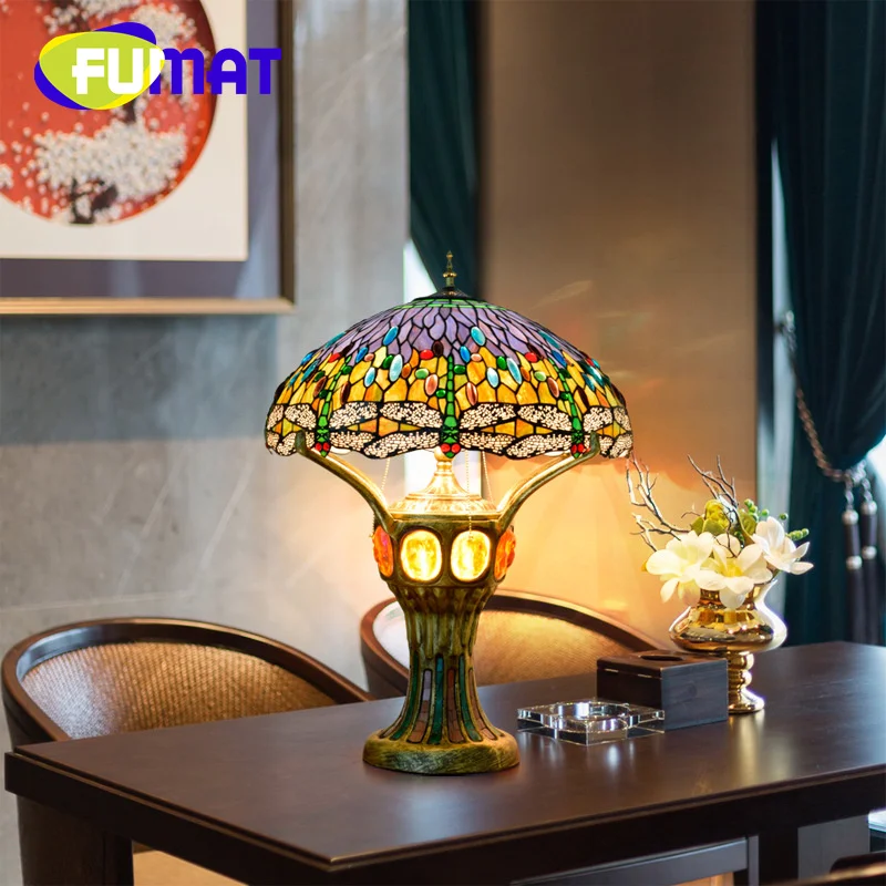 FUMAT Tiffany stained glass desk lamp retro style art deco living room study bedroom bedside bar antique office lamp
FUMAT Tiffany stained glass desk lamp retro style art deco living room study bedroom bedside bar antique office lamp