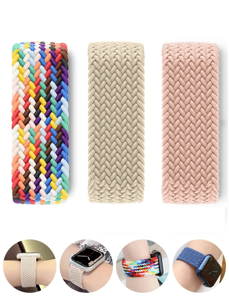 

Strap For Apple Watch Band 44mm 40mm 45mm 41mm 42mm 38mm 49mm braided solo loop Bracelet iWatch Series 9 8 7 se 6 5 4 3 Ultra 2