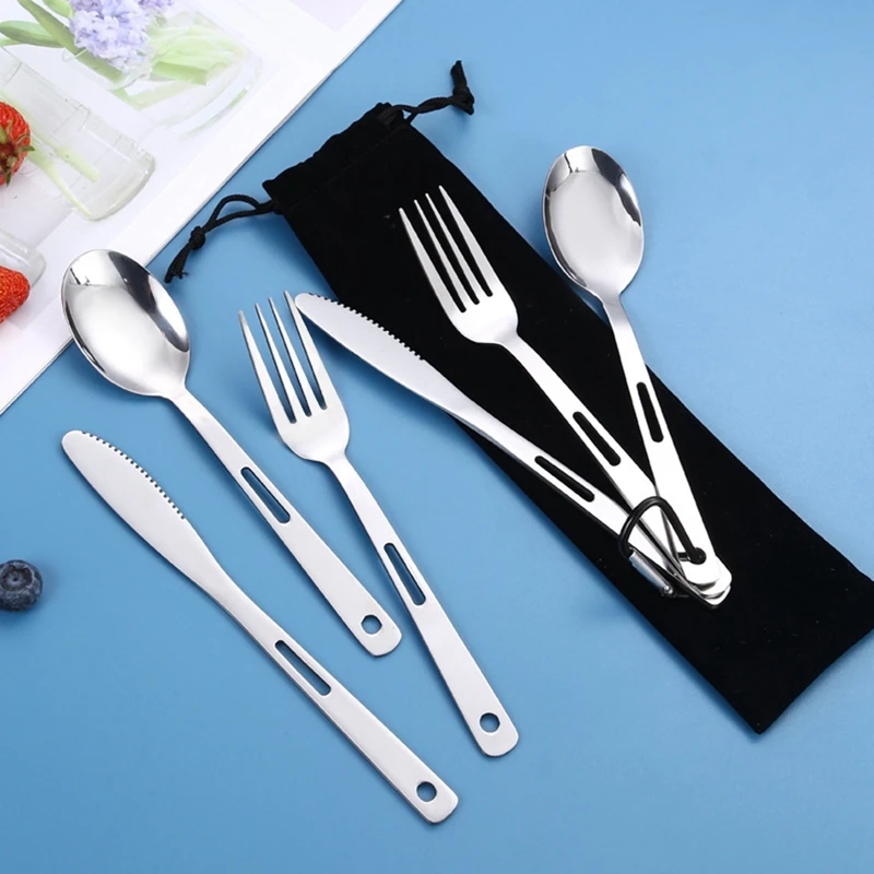 Stainless Steel Tableware Ultralight Outdoor Portable Knife Fork Spoon Cutlery Camping Equipment Family Hiking Travel Flatware
Stainless Steel Tableware Ultralight Outdoor Portable Knife Fork Spoon Cutlery Camping Equipment Family Hiking Travel Flatware