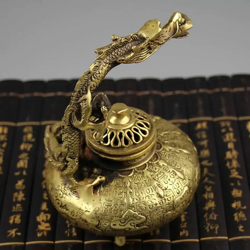 Античная Медная латунная ручная работа подарок портативная курильница дракона Курильница 
Античная Медная латунная ручная работа подарок портативная курильница дракона Курильница