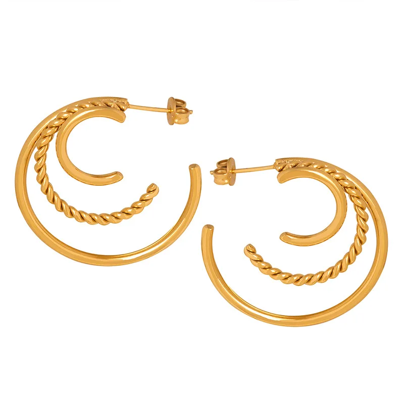 C-Shaped Earrings 3 Layer Semi-Circle Eardrop For Women Hoop Dangle Ladies 2023 Gift Fashion Jewelry
C-Shaped Earrings 3 Layer Semi-Circle Eardrop For Women Hoop Dangle Ladies 2023 Gift Fashion Jewelry