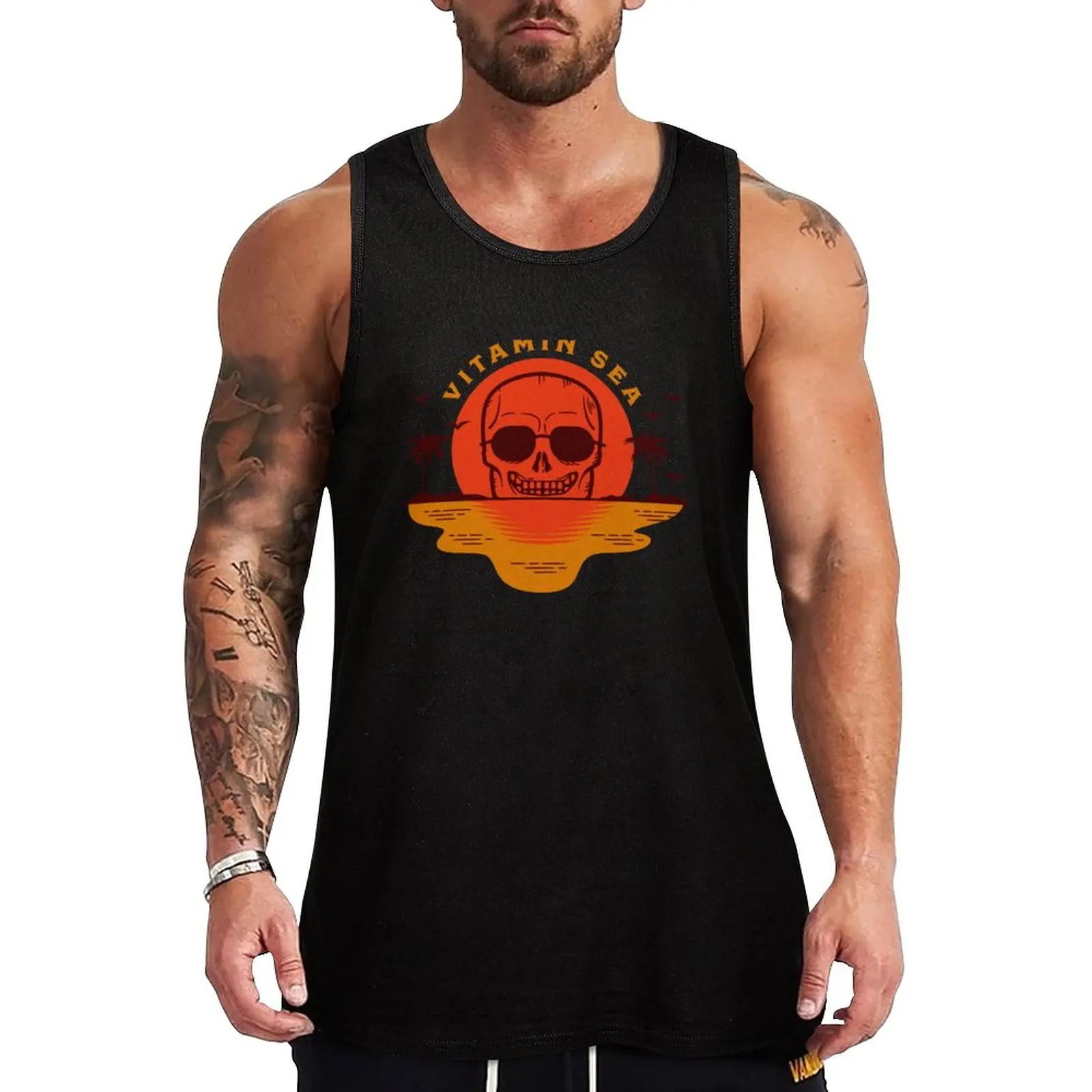 

sea/tropical/vacation/ocean/ palm trees/ surfing vintage tshirt, skeleton-men T-shirt,vintage Halloween Tshirt, Screen Tank Top