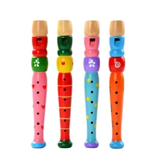 Hot Colorful Wooden Flute Music Instrument Trumpet Buglet Hooter Kids Educational Musical Toys for Children