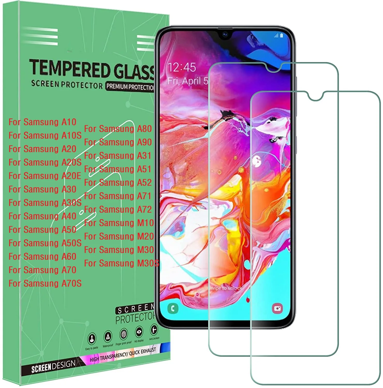 

Tempered Glass For Samsung Galaxy A50 A51 A52 A70 A71 A72 A20E A31 Screen Protector For Samsung A10 A20 A40 A30S M31 Glass