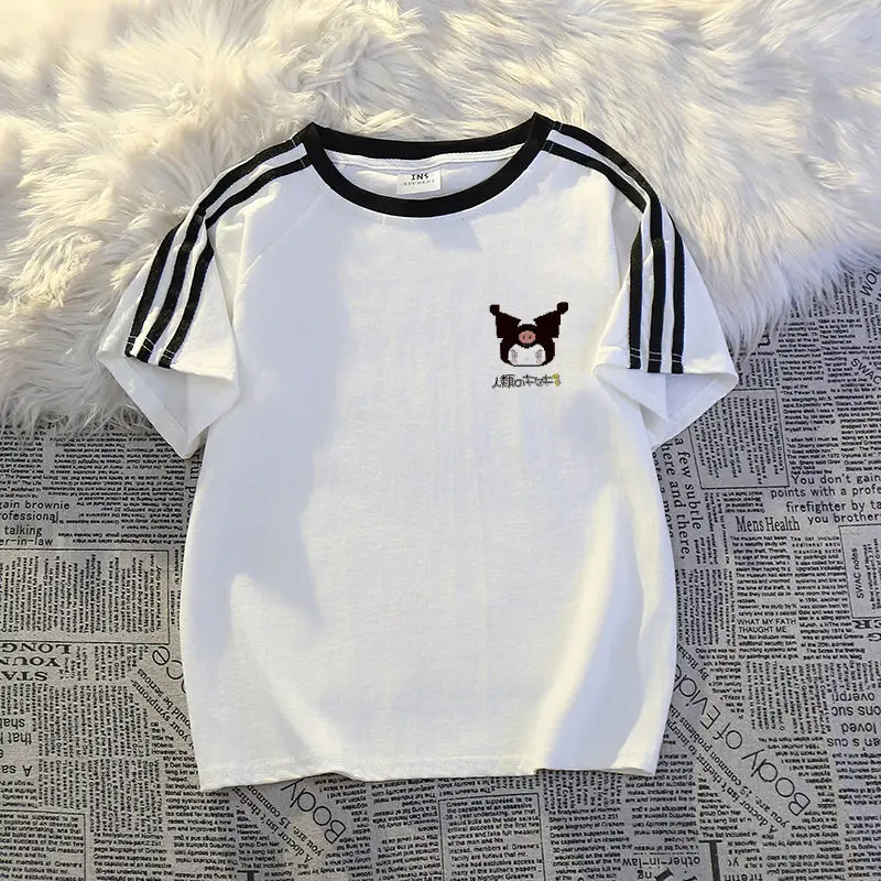Kawaii Sanrio Kuromi Hello Kitty Милая женская футболка из чистого хлопка с коротким рукавом Cinnamoroll летняя средняя школа свободный нижний топ
Kawaii Sanrio Kuromi Hello Kitty Милая женская футболка из чистого хлопка с коротким рукавом Cinnamoroll летняя средняя школа свободный нижний топ