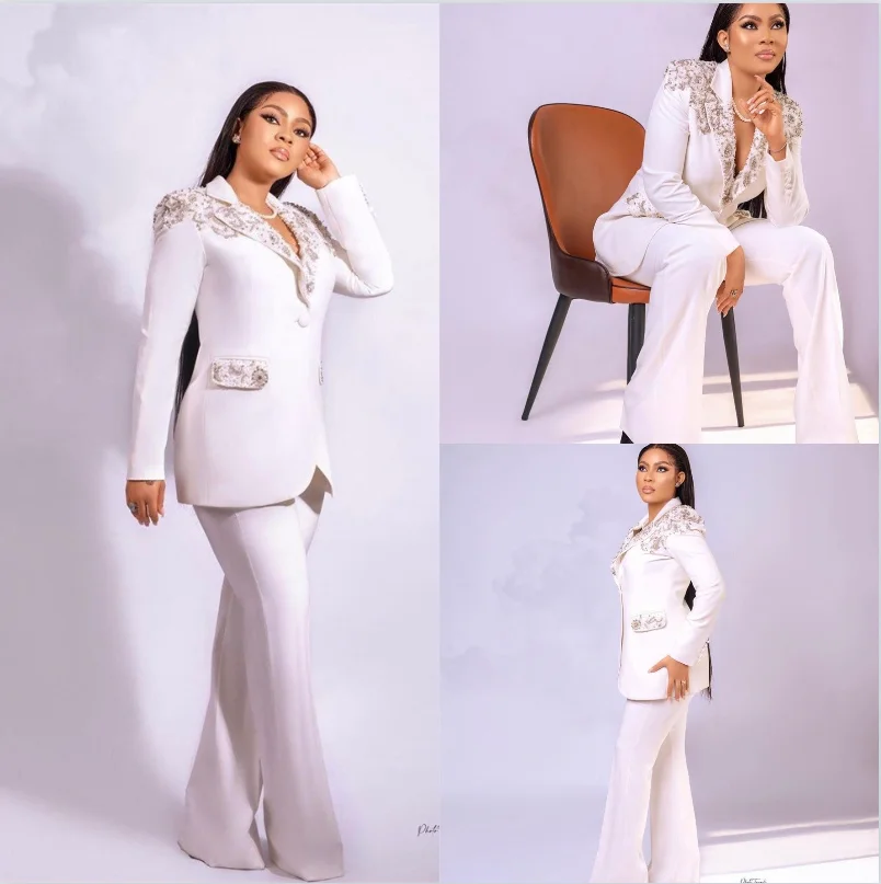 White Women Suits Set For Wedding Crystal Jacket+Pants 2 Pieces Custom Made Blazer Formal Mother of Guest Prom Dress Tuxedo
White Women Suits Set For Wedding Crystal Jacket+Pants 2 Pieces Custom Made Blazer Formal Mother of Guest Prom Dress Tuxedo