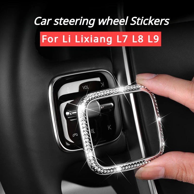 

For Li LiXiang L7 L8 L9 2022 2023 2024 Steering Wheel Emblem Sticker Crystal Decal Bling Decoration Fit Leading Ideal L7/L8/L9