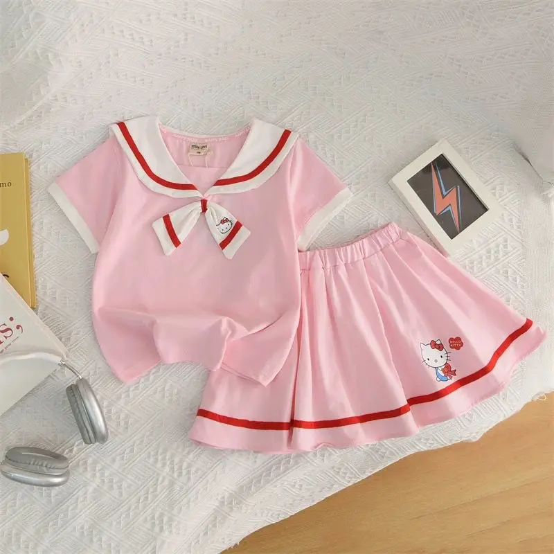 Girly Heart Hello Kitty Anime Kawaii Anime Short Sleeve Shirt Dress Summer Cute N Kt Cat Skirt Two-Piece Set Clothing Kids Gifts
Girly Heart Hello Kitty Anime Kawaii Anime Short Sleeve Shirt Dress Summer Cute N Kt Cat Skirt Two-Piece Set Clothing Kids Gifts