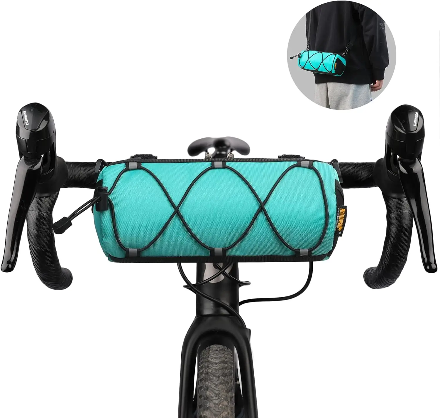 

Сумка на руль велосипеда Rhinowalk, передняя сумка на плечо, сумка для хранения с плечевым ремнем, дорожная сумка для горного велосипеда
