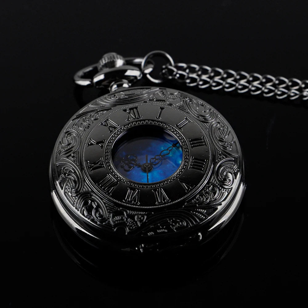 

Cosmic Milky Way Star Moon Charm Quartz Pocket Watch Vintage Steampunk Gentlemen and Women Necklace Pendant Clock Gift