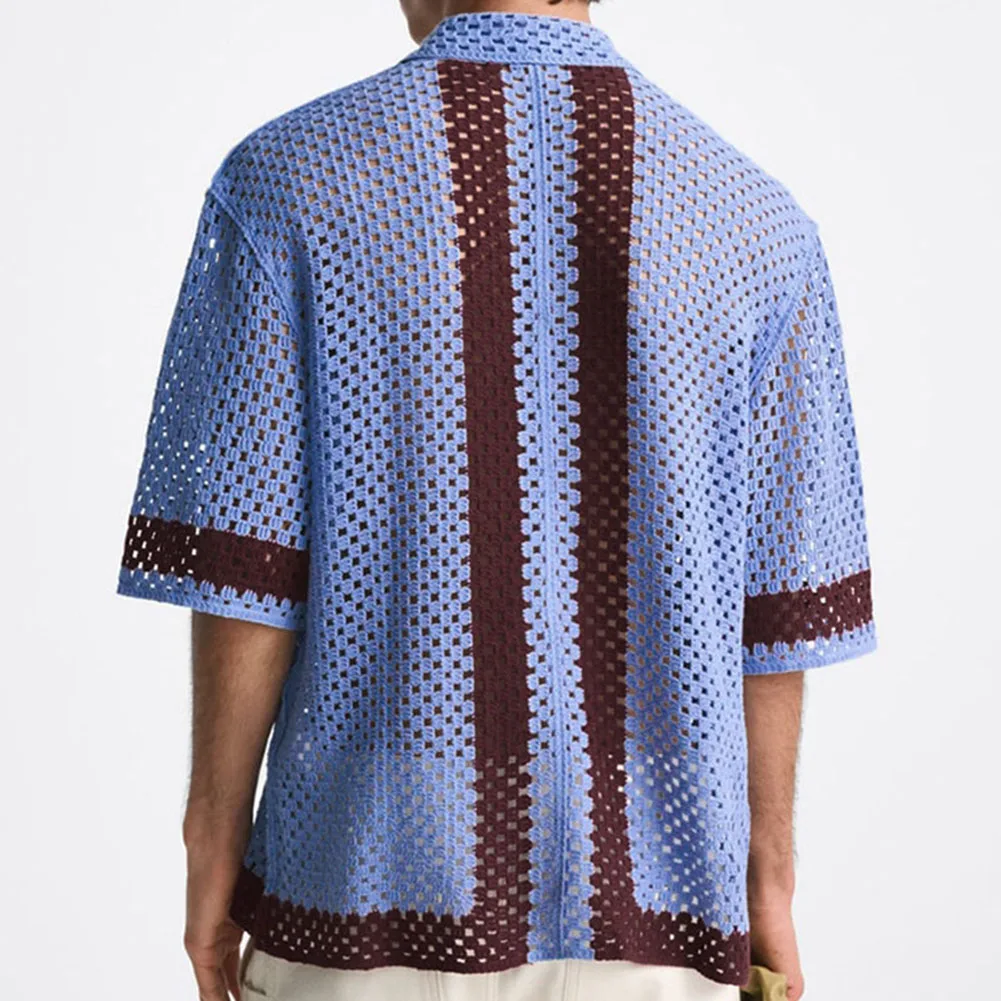Men Shirt 1 Pc 60%Viscose+40%Polyester Blue Breathable Casual Hollow Out Hort Sleeve Knitted Shirt Comfortable
Men Shirt 1 Pc 60%Viscose+40%Polyester Blue Breathable Casual Hollow Out Hort Sleeve Knitted Shirt Comfortable